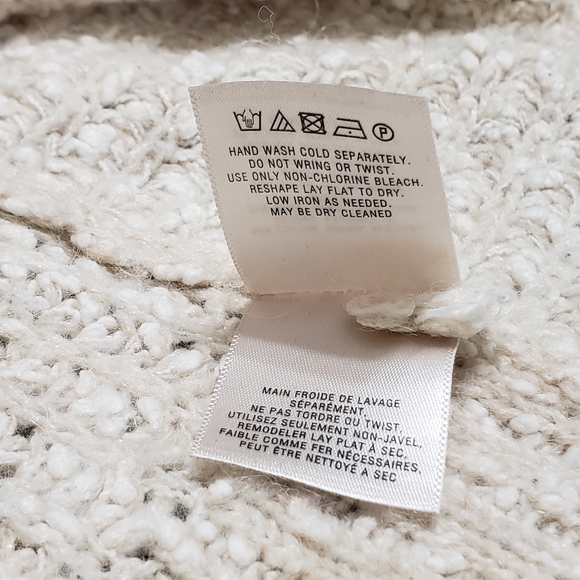 Anthropologie Moth Cotton Wool Alpaca Blend Chunky V-Neck Sweater Sz Medium - Picture 15 of 15